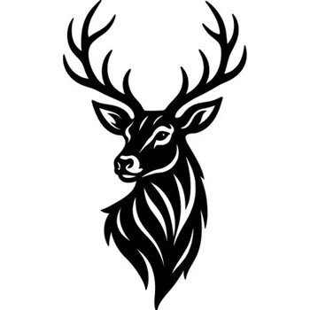 Samolepicí dekorace na vozidlo Samolepka hlava jelena na auto a motorku, tuning nálepka (6240)