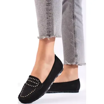 Dámské mokasíny Pohodlné mokasíny dámské černé bez podpatku 37