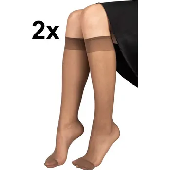 Dámské punčochy Podkolenky Nylon Knee-Socks 20 DEN - 2 páry - castoro