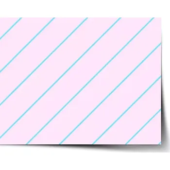 Plakát Sablio Plakát Modré pruhy na růžové - 60x40 cm