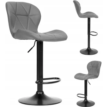 Barová židle BAROVÁ ŽIDLE BAROVÁ ŽIDLE OTOČNÝ S NASTAVITELNOU VÝŠKOU A PODNOŽKOU ŠEDÁ MODERNHOME
