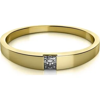 Prsten Couple, Minimalistický prsten Wendy ve žlutém zlatě se zirkonem, vel. 53, prům. 16.9 mm, 585-68-1-0513.0Z00.0.53.001