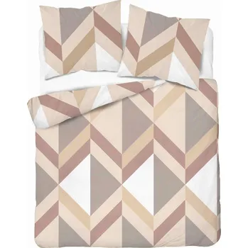 Povlečení Povlečení 160x200 GEOMETRICKÉ TVARY béžové, silné, 160 g/m²