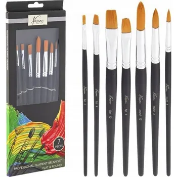 Umělecký štětec SADA ŠTĚTCŮ ŠTĚTCŮ KULATÝCH A PLOCHÝCH