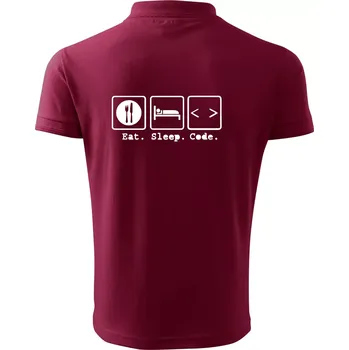 Pánská košile Eat sleep Code - Polokošile pánská Pique Polo 203 - XL ( Garnet )