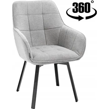 Jídelní židle Otočné čalouněné křeslo do obýváku, jídelny, kuchyně TOGO šedé látkové