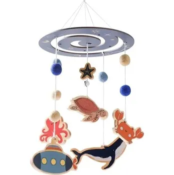 Dětský závěsný kolotoč k zavěšení nad postýlku, motiv mořských zvířátek, dekorace na uklidnění, ideální pro spánek miminka