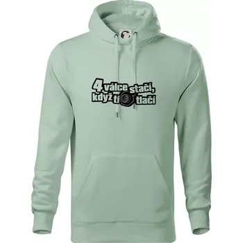 Pánská mikina 4 válce stačí když ti turbo tlačí - Mikina pánská Cape s kapucí - 4XL ( Sage )