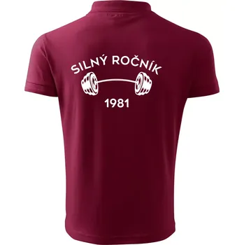 Pánská košile Silný ročník - Letopočet 1981 - Polokošile pánská Pique Polo 203 - 3XL ( Garnet )