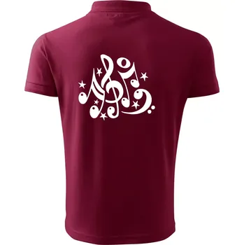 Pánská košile Noty a hvězdy - Polokošile pánská Pique Polo 203 - 5XL ( Garnet )