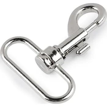 Kovová karabina otočná, průvlek 38 mm Balení: 1 ks, Varianta: 1 nikl - 8596475714563