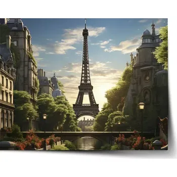 Plakát Sablio Plakát Paříž Eifellova věž Art - 90x60 cm