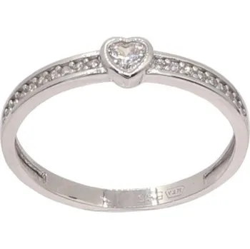 Prsten Zlatý prsten z bílého zlata se zirkony GLR4002W, vel. 53, 1.45 g (585/1000)