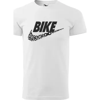 Sablio Tričko s potiskem BIKE - bílé 5XL