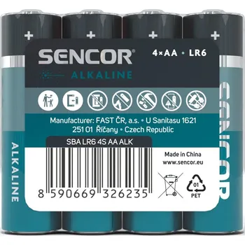 Článková baterie Sencor Baterie Sencor alkalická tužková AA LR6 / 4 ks 562962