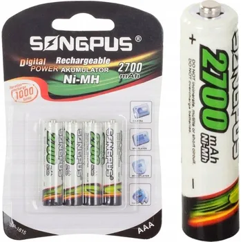 Článková baterie Nikl-metalhydridové (NiMH) Nabíjecí Baterie sportown AAA (R3) 2700 mAh 4 ks