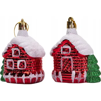 Vánoční dekorace Vánoční VÁNOČNÍ BAŇKY , vánoční dekorace , vánoční domečky, červená vánoční koule