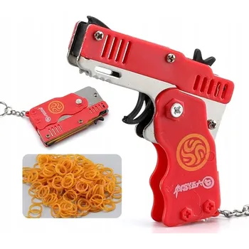 Obraz DĚTSKÁ PISTOLET S HRAČKA GUMIČKY PRAK PŘÍVĚSEK STŘELBA TERČ