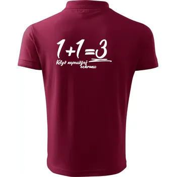 Pánská košile 1+1=3 když nepoužiješ ochranu - Polokošile pánská Pique Polo 203 - 2XL ( Garnet )