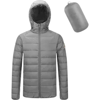 Pánská zimní bunda Unisex větruodolné provedení S kapucí Zapínání na zip Polyesterová bunda s výšivkou na paži Teplé zimní provedení šedá XS