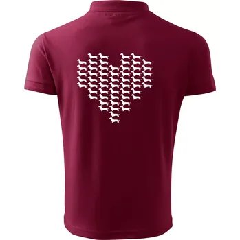 Pánská košile Jezevčík - Srdce - Polokošile pánská Pique Polo 203 - XL ( Garnet )