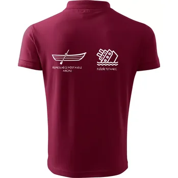 Pánská košile Řemeslnici postavili archu, fušeři Titanic - Polokošile pánská Pique Polo 203 - 5XL ( Garnet )