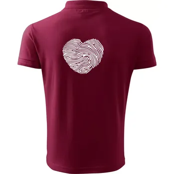 Pánská košile Otisk prstu srdce - Polokošile pánská Pique Polo 203 - 5XL ( Garnet )