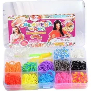Kreativní sada na výrobu šperků 17,5 × 10 × 2,5 cm 15 přihrádek Barevné gumičky Guma a plast S příslušenstvím pro náramky, náhrdelníky a ozdoby