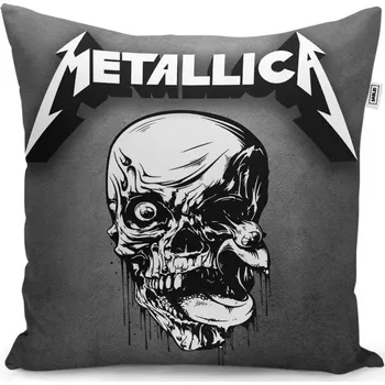 Polštář Sablio Polštář METALLICA Lebka Šedá - 40x40 cm