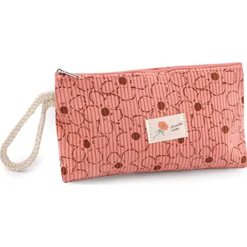 Kosmetická taška Textilní pouzdro na drobnosti květy 18,5x10 cm, malé, 3 lososová