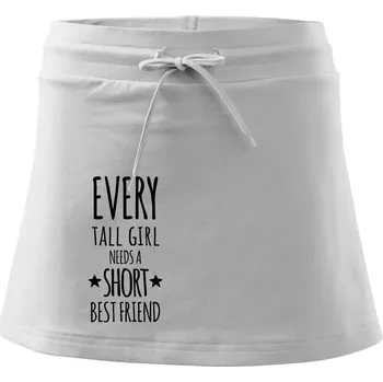 Dámská sukně Every tall girl needs a short best friend - Sportovní sukně - two in one - XS ( Bílá )