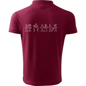 Pánská košile Evoluce vztahu - Polokošile pánská Pique Polo 203 - 4XL ( Garnet )