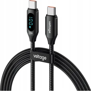 Datový kabel Kabel USB-C / USB-C Voltage PowerDisplay 100W PD 100cm černý