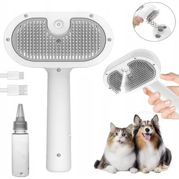 Kartáč pro zvířata ELEKTRICKÝ PARNÍ KARTÁČ SAMOČISTICÍ pro PSY a KOČKY – Hřeben pudl