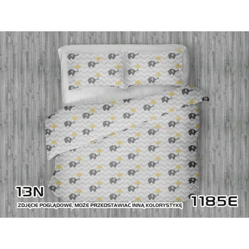 Povlečení Povlečení 160x200 Sloníci šedí cikcak bílý deštník žlutý