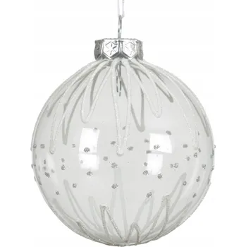 Vánoční dekorace Průhledné Tvarovky vánoční baňky na stromeček 8 cm Vánoční Ozdoby 12 ks