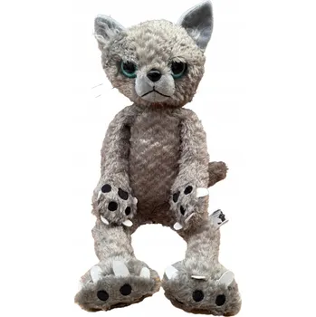 plyšák Plyšák Plyšák Plyšový Mazlíček Přítulníček Vzteklá Kočka Světle Šedá 40cm