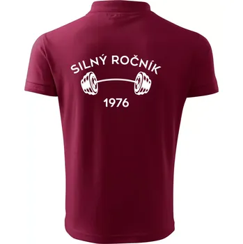 Pánská košile Silný ročník - Letopočet 1976 - Polokošile pánská Pique Polo 203 - 4XL ( Garnet )