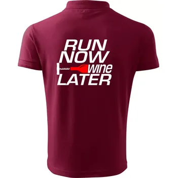 Pánská košile Run now Wine later - Polokošile pánská Pique Polo 203 - 4XL ( Garnet )