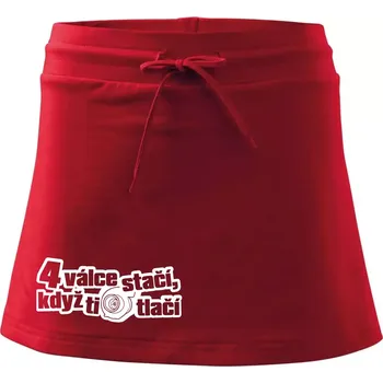 Dámská sukně 4 válce stačí když ti turbo tlačí - Sportovní sukně - two in one - L ( Červená )