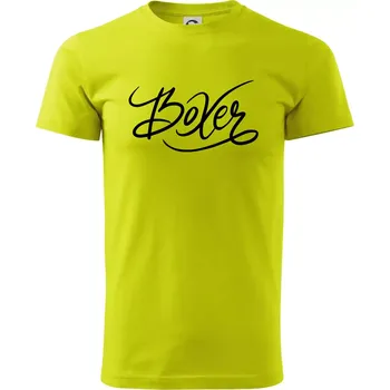 Pánské tričko Boxer - nápis okrasný - Klasické pánské triko vyšší gramáže - XS ( Limetková )