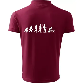 Pánská košile Evoluce šachy - Polokošile pánská Pique Polo 203 - 4XL ( Garnet )