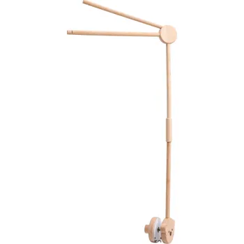 Hračka pro nejmenší Dřevěný dvojitý držák na závěsné hračky 83,5 x 37,3 x 2 cm, k uchycení za postýlku, ideální pro organizaci a zavěšení dekorací a hraček