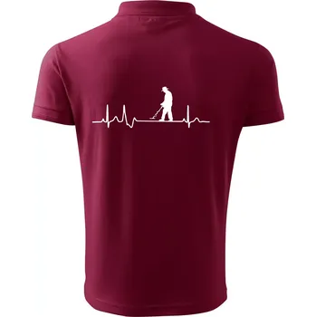 Pánská košile EKG detektor - Polokošile pánská Pique Polo 203 - 5XL ( Garnet )