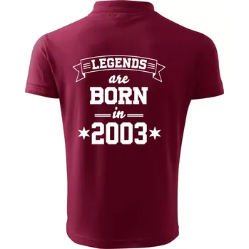 Pánská košile Legends are born in 2003 - Polokošile pánská Pique Polo 203 - 4XL ( Garnet )