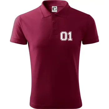 Pánská košile King - Queen - 01 dres (černobílá) - Polokošile pánská Pique Polo 203 - 5XL ( Garnet )