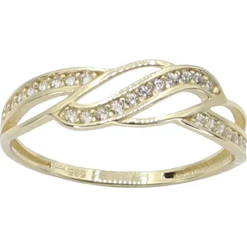 Prsten Zlatý prsten se zirkony CDY43W, vel. 52, 1.25 g (585/1000)