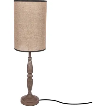 Lampička Stolní lampa na noční stolek CARDINALE 4 - 1xE27, 40W, tmavá šedá / tmavý len