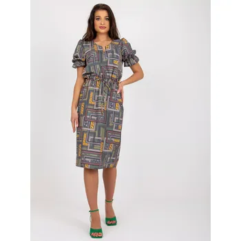 Dámské oblečení Dámské šaty LK SK 507468.75P Khaki mix - FPrice khaki mix 40/L