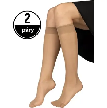 Dámské punčochy Podkolenky Nylon Knee-Socks 20 DEN - 2 páry - béžová